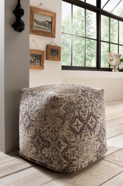Vintage-Sitzhocker GINNI, grau