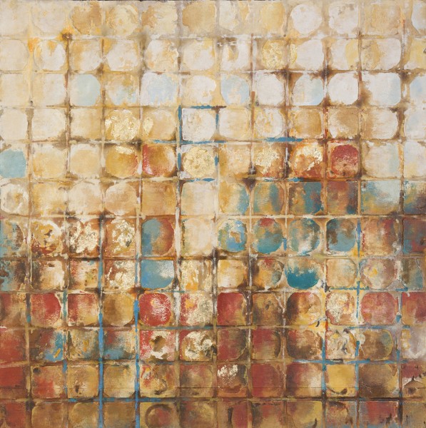 Wandbild ABSTRAKTE QUADRATE, handgemalt, in Acrylfarben