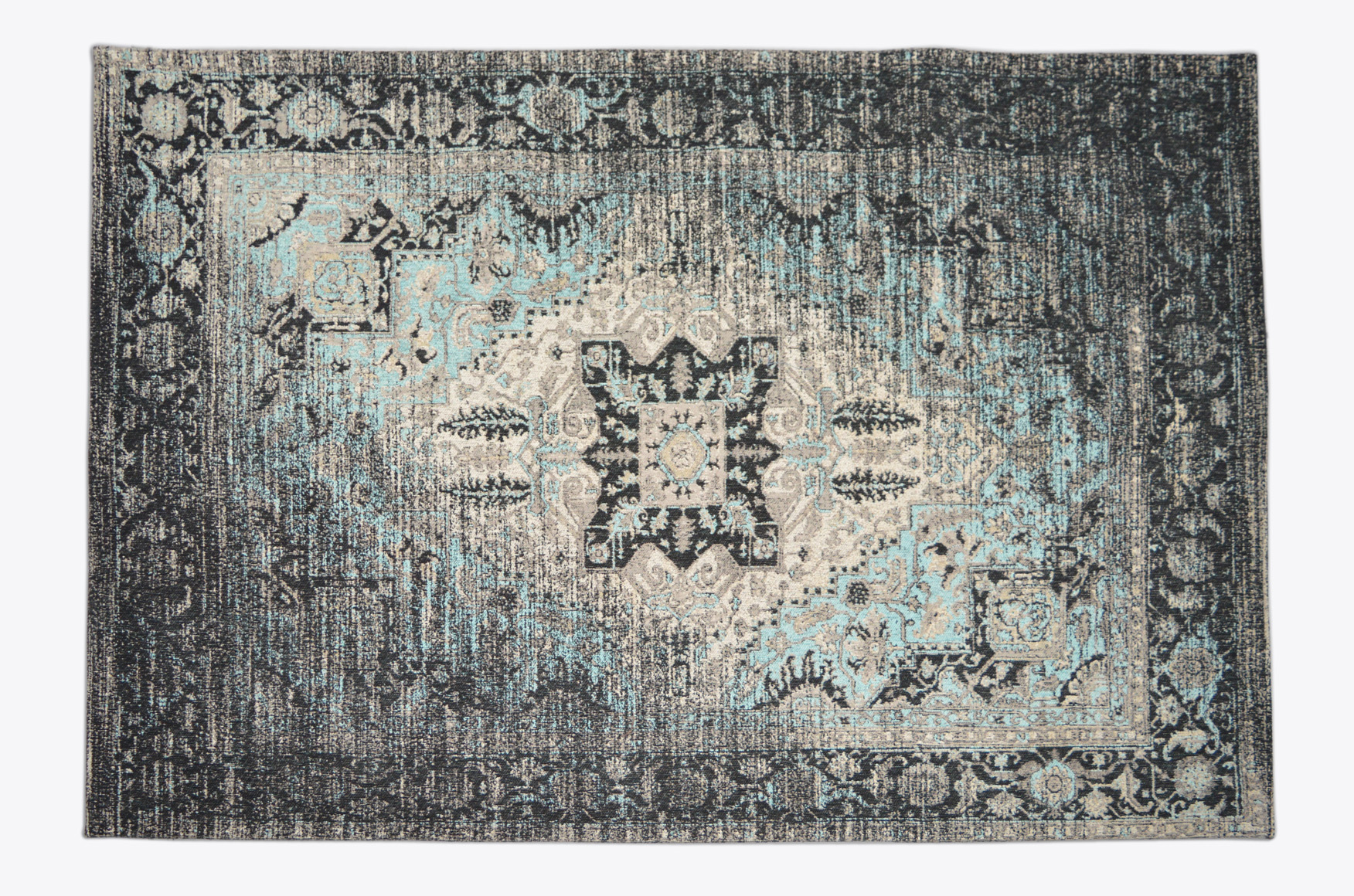 Vintage Teppich Passion 170 X 240 Cm Schwarz Grau Turkis