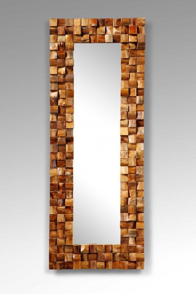 Spiegel / Wandspiegel BEAU, mit Holzrahmen in Mosaikform